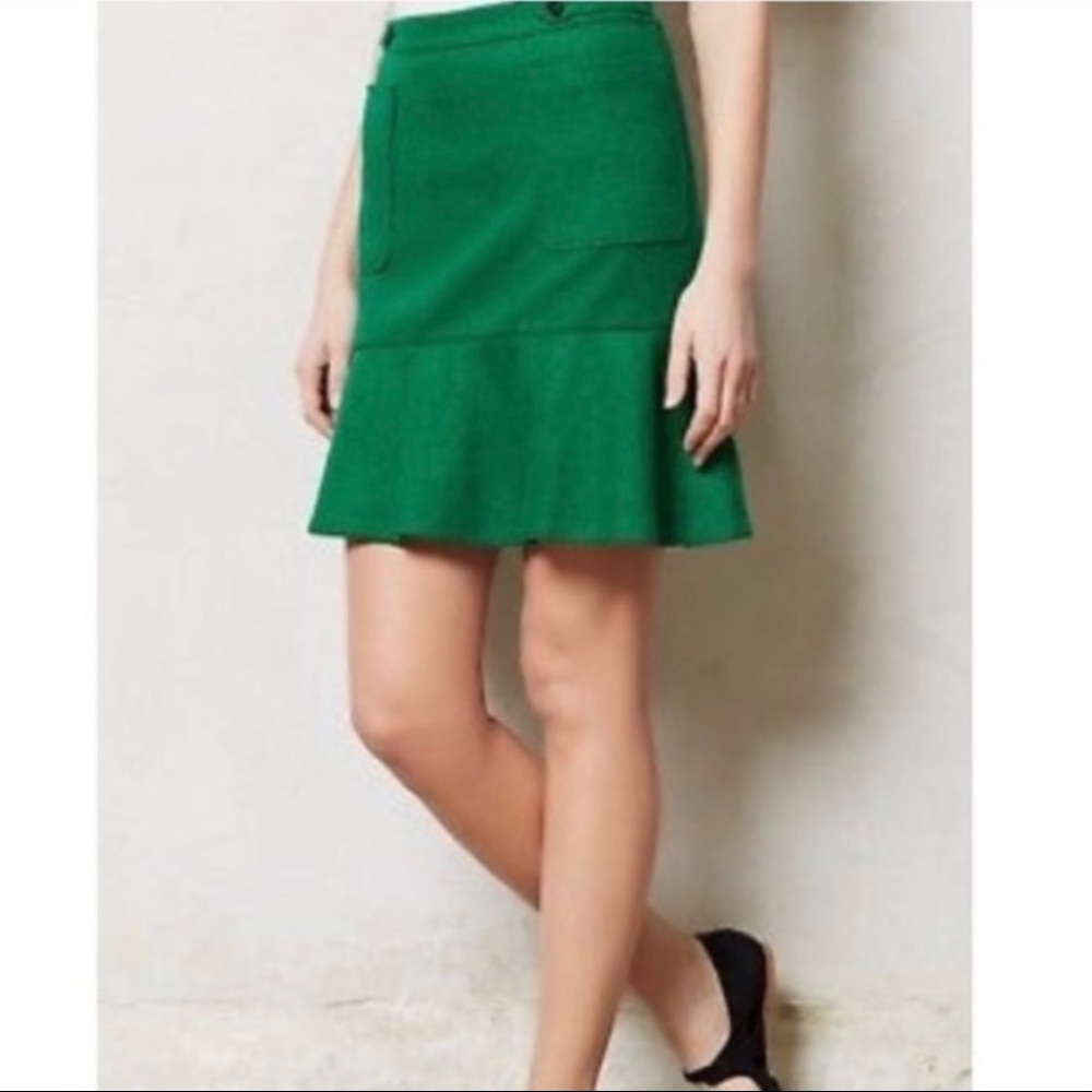 Anthropologie Maeve Kelly Green Skirt NWT
